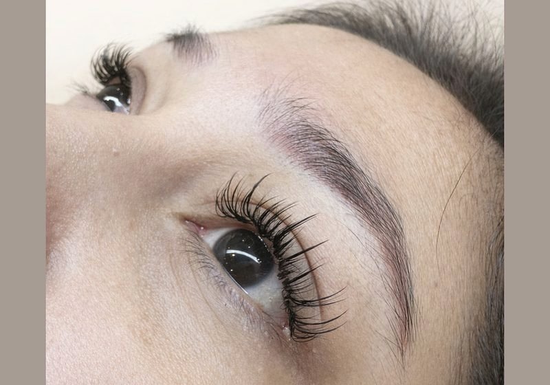 Close-up of beautiful lash extension result at Serene Suite